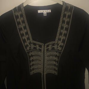 CABI embellished vintage looking black coat